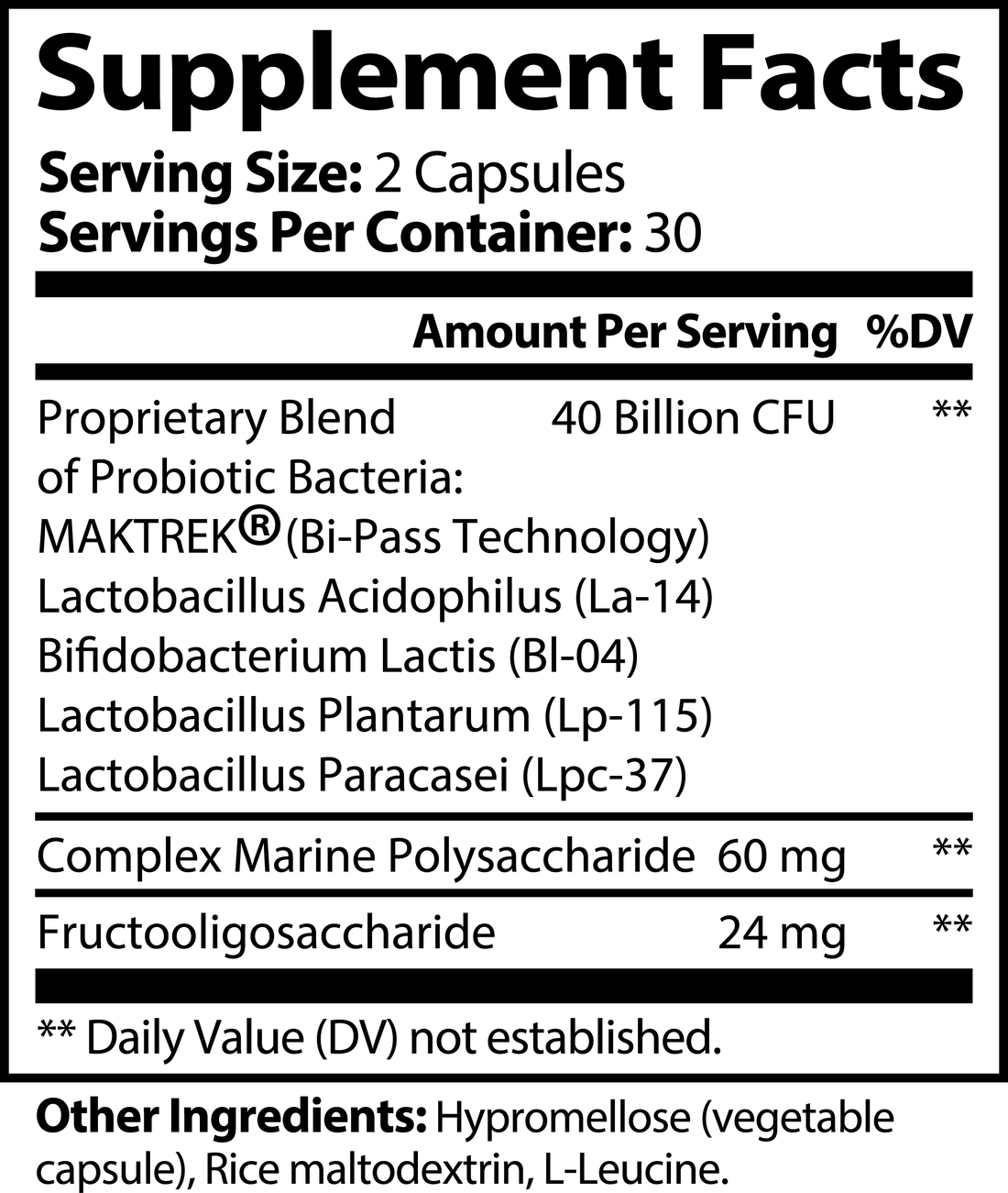 Frankly Naturals- Probiotic 40 Billion with Prebiotics